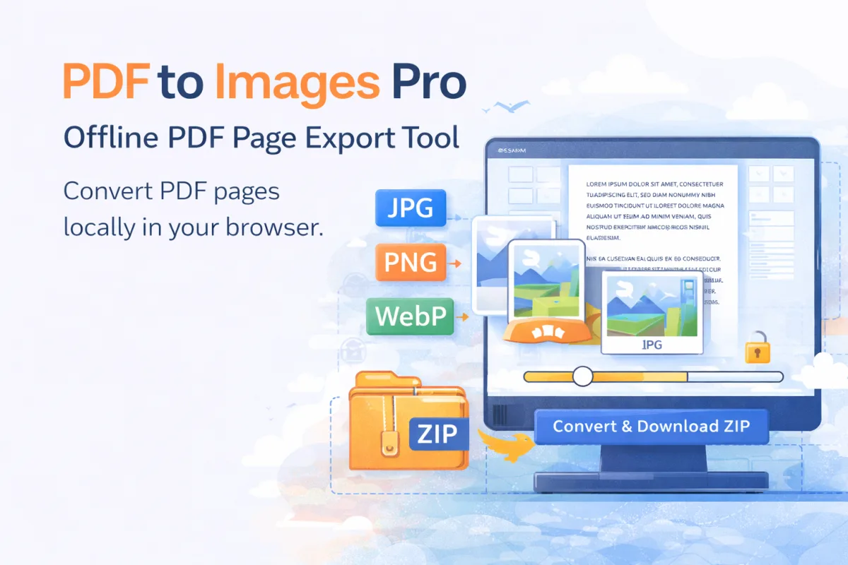 PDF to Images Pro: Offline PDF Page Export Tool