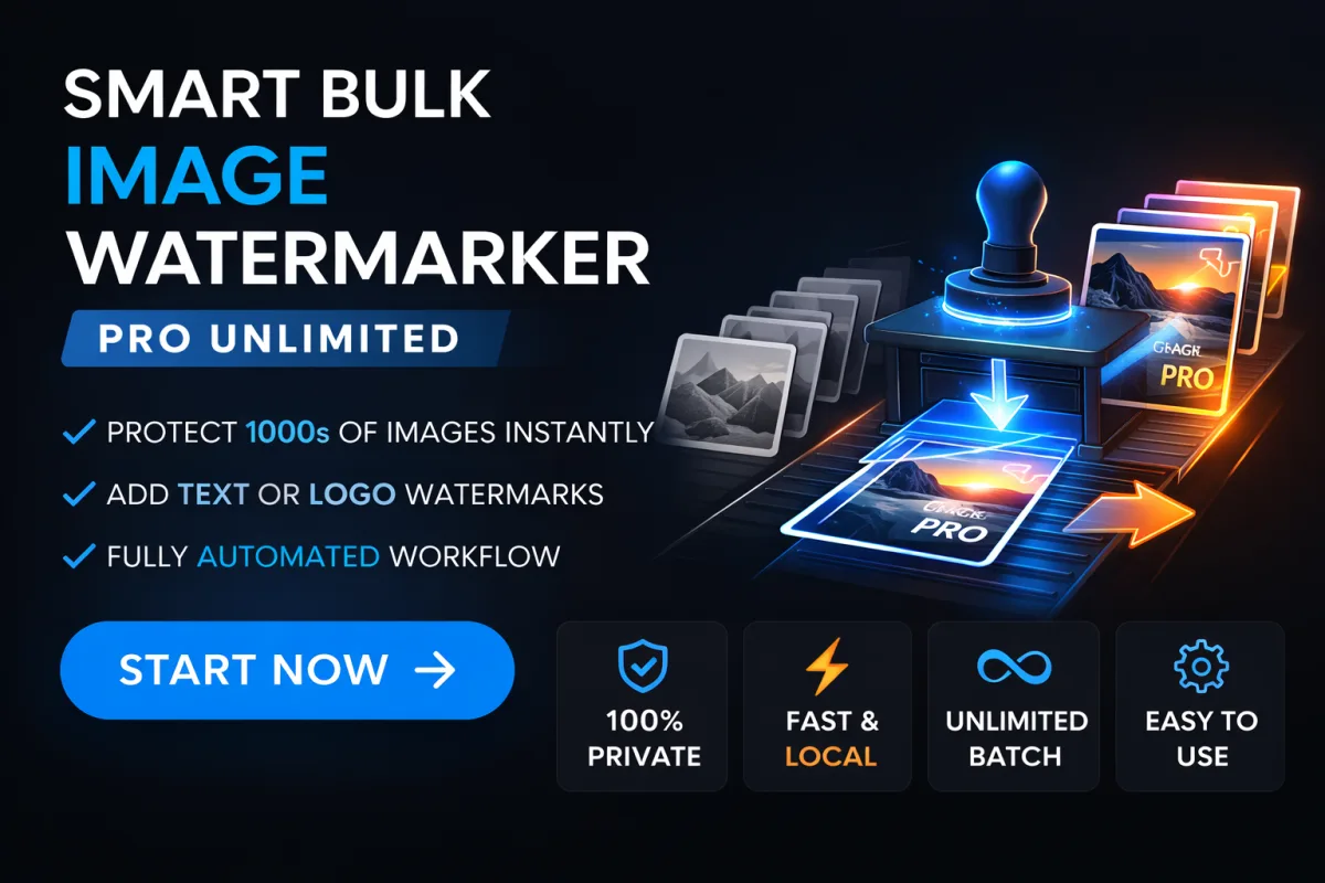 Smart Bulk Image Watermarker Pro Unlimited