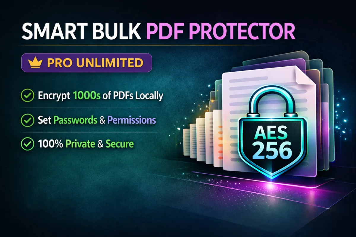 Smart Bulk PDF Password Protector Pro: Encrypt & Secure PDFs Offline Unlimited